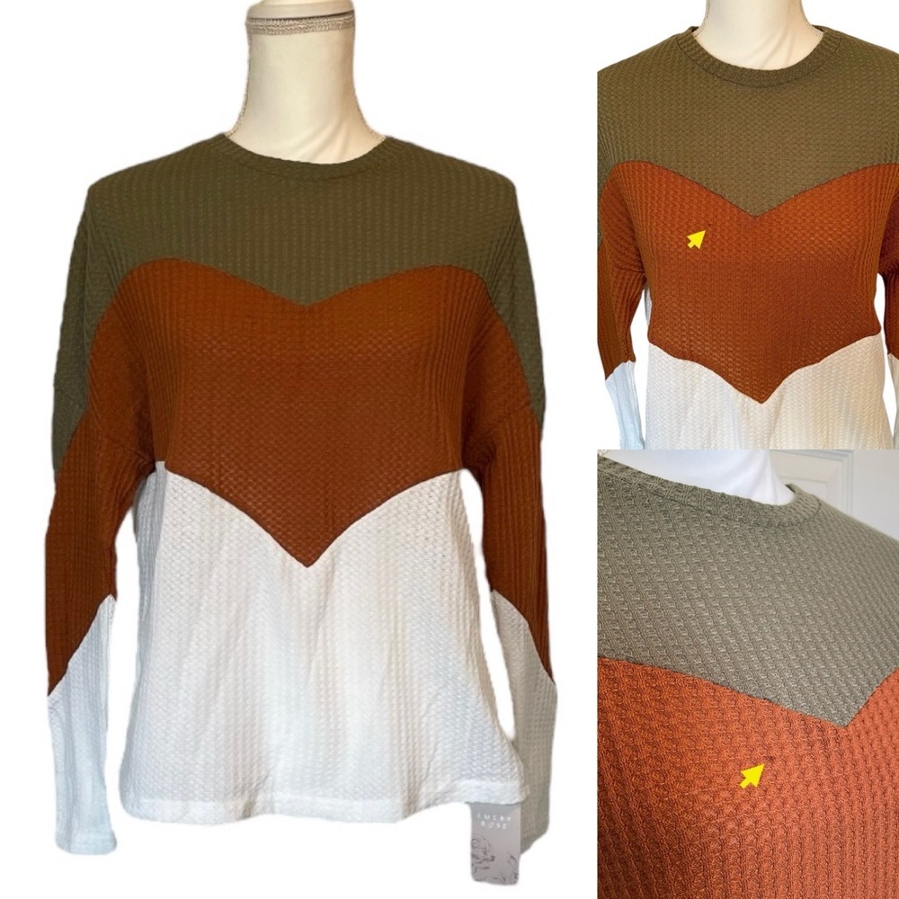 Emery Rose by SHEIN Colorblock Long Sleeve Women’s Small Casual Top